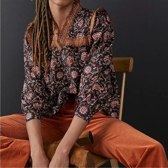 Anthro Othilia Sera Ruffled Blouse - size Small - Picture 1 of 7